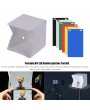 Portable DIY LED Studio Light Box Tent Kit Mini Foldable Photo Studio Softbox 6500K with Built-in 1pc LED Strip 6 Different Colors of Backdrops 5V 1A USB Input for Small Products Still Life