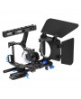 Andoer C500 Aluminum Alloy Camera Camcorder Video Cage Rig Kit Film Making System with 15mm Rod Matte Box Follow Focus Handle Grip for Panasonic GH4 for Sony A7S/A7/A7R/A7RII/A7SII