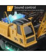 Remote Control Electric Construction Crane Music Sound Colorful Light 360 Degree Rotation