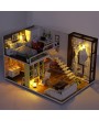 Assemble DIY Doll House Toy Wooden Miniatura Kit Dollhouse Toys with Furniture Kit LED Christmas Birthday Gift