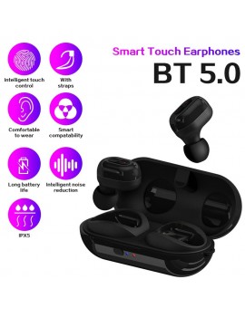 TWS-N9 Sports Earphones Stereo Wire-less BT5.0 Earbuds Headphones in-Ear Headsets with 300mAh Rechargeable Charg-ing Box Supporting Wire-less Charge Compatible with Android / iOS