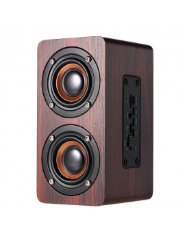 W5 Red Wood Grain Speaker BT 4.2  Dark