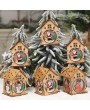 Christmas Luminous Wooden House with Colorful LEDs Light