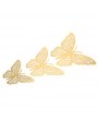 12pcs/set Vivid 3D Butterfly Wall Stickers Removable Mural Stickers DIY Art Wall Decals Decor with Glue for Bedroom Wedding Party--Gold