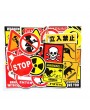 50 Pcs Warning Stickers Mixture Sticker