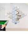 12Pcs Hot Sale Modern Design Adhesive Hexagonal 3D DIY Acrylic Wall Mirror Stickers For Room Bedroom Kitchen Bathroom Stick Decal Home Party Decoration Decor Art Mural