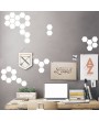 12Pcs Hot Sale Modern Design Adhesive Hexagonal 3D DIY Acrylic Wall Mirror Stickers For Room Bedroom Kitchen Bathroom Stick Decal Home Party Decoration Decor Art Mural