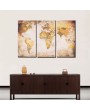 35 * 70cm HD Printed 3-Panel Frameless World Map Canvas Painting Wall Art Pictures Decor for Hallway Living Room Bedroom
