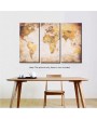35 * 70cm HD Printed 3-Panel Frameless World Map Canvas Painting Wall Art Pictures Decor for Hallway Living Room Bedroom
