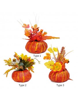 Halloween Pumpkin Decorations Artificial Lifelike Maple Leaf
