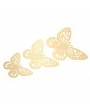 12pcs/set 3D Butterfly Wall Stickers Hollow Removable Mural Stickers DIY Art Wall Decals Decor with Glue for Bedroom Wedding Party--Gold