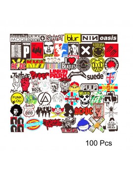 100 Pcs ROCK Band Stickers Mixture Stickers