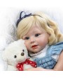 Silicon Reborn Toddler Doll Baby Doll Girl With Curly Golden Hair Clothes Wig Boneca 28inch 71cm Lifelike Cute Gifts Toy
