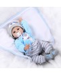 22inch 55cm Reborn Toddler Baby Doll Boy Silicone Body Boneca With Clothes Blue Eyes Lifelike Cute Gifts Toy