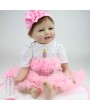 Reborn Baby Doll Girl Silicone Body Eyes Open Smiling Baby Doll With Clothes 22inch 55cm Lifelike Cute Gifts Toy