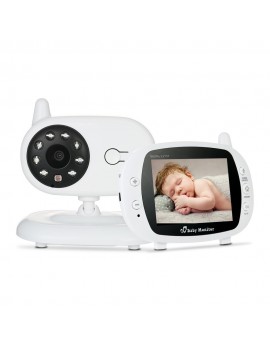 Video Baby Monitor Baby Security Camera With 3.5'' TFT LCD 2 Way Talkback 2.4GHz Digital Infrared Night Vision  Temperature Monitoring System Lullabies CE & FCC Approved White