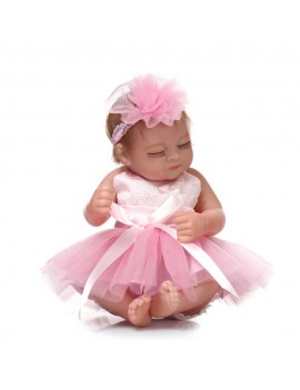Reborn Baby Doll Baby Bath Toy Full Silicone Body Eyes Close Sleeping Baby doll With Clothes Hair 10inch 25cm Lifelike Cute Gifts Toy Girl