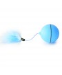 Electric Cat Toy Interactive Ball Rolling Ball LED Light Motion Activated Ball Pet Interactive Toy with Feather Steering Automatically