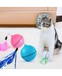 Electric Cat Toy Interactive Ball Rolling Ball LED Light Motion Activated Ball Pet Interactive Toy with Feather Steering Automatically