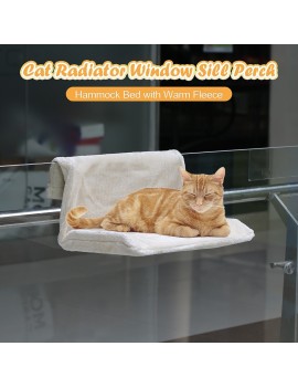 Cat Radiator Bed Cat Window Sill Perch Hammock Warm Fleece Bed Seat Lounge for Cat Puppy Kitten Dog Pet