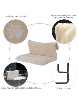 Cat Radiator Bed Cat Window Sill Perch Hammock Warm Fleece Bed Seat Lounge for Cat Puppy Kitten Dog Pet