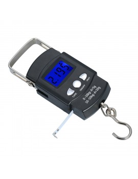 Pocket Scale Backlit LCD Screen Weighing Scale Portable Electronic Balance Digital Fish Hook Hanging Scale Fishing Scale with Measuring Tape Ruler Mini Luggage Scale for Fishing Postal Kitchen