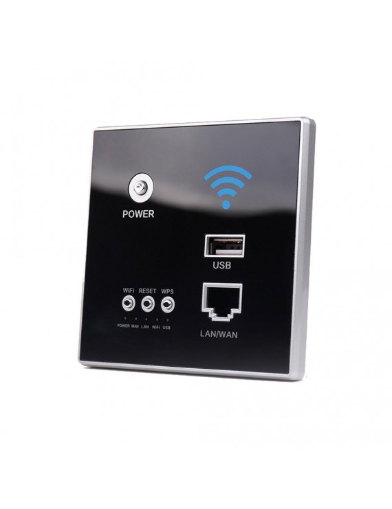 300Mbps Power AP Relay Intelligent Wireless WIFI Repeater Extender Wall Embedded 2.4GHz Router Panel with USB Socket