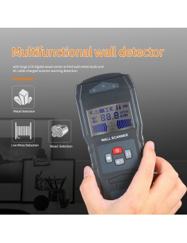 Multi-function Stud Finder Wall Detector Sensor Wall Scanner with Large LCD Digital Wood Center Finding Metal Studs and AC Cable Live Wire Scanner Warning Detection