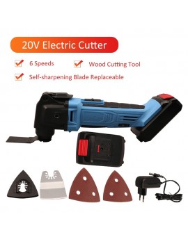 20V Multi-functional Electric Cutter 6 Speeds Rotary Cutting Machine Wood Plastics Metal Cutting Saw Trimming Tool Kit with Blade Replaceable