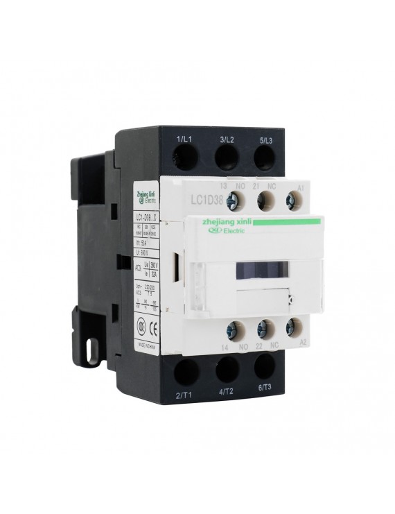 AC Connector Electric 220V 50/60Hz Poles Coil AC Modular Contactor LC1-D High Sensitivity Strong Conductivity