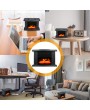 1000W Desktop Mini Electric Fireplace Heater Electric Heater with Log Flame Effect Warm Air Heater