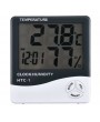 HTC-1 Professional Pocket-sized Digital Display Clock Thermometer Hygrometer White & Black