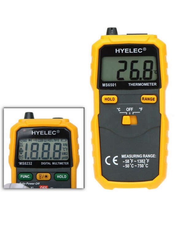 HYELEC PEAKMETER MS6501 LCD Display Thermostat Digital Thermometer K Type Thermocouple Thermometer