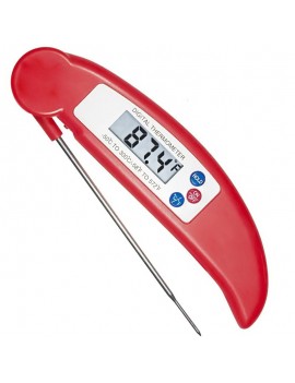 -50℃ - 300℃ Ultra Fast Measuring Folding Cooking Thermometer for Grill BBQ Breakfast Milk Soup Temperature Measurement Kitchen Tool Restaurant Red