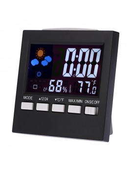Colorful LCD Digital Thermometer Hygrometer Clock with Snooze Function