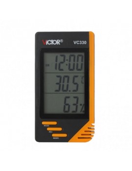 VICTOR VC330 Digital LCD Indoor Thermometer Hygrometer Clock