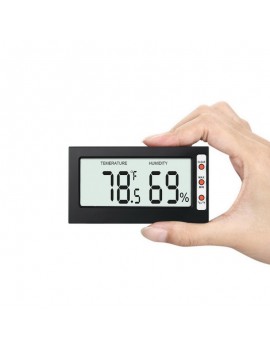 LCD Display Digital Thermometer Hygrometer with Memory Function Black