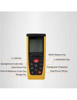 CP-100 2.5" Handheld Laser Distance Meter Rangefinder Black & Yellow