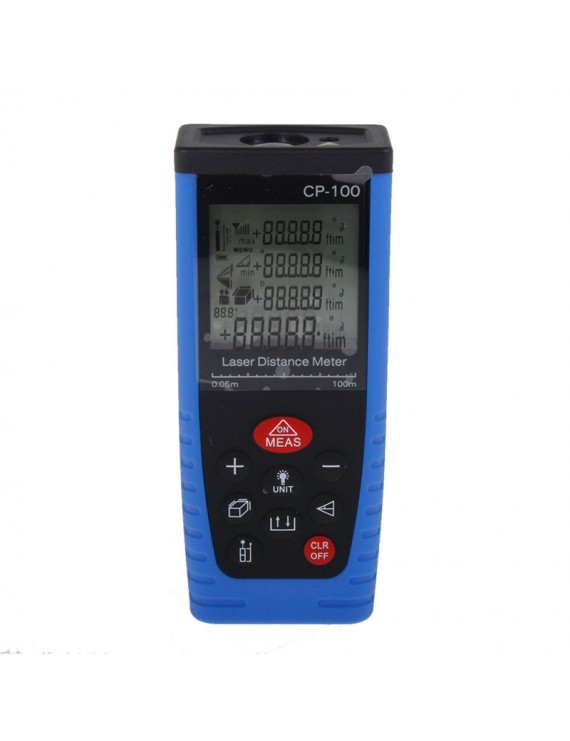 CP-100 2.5" Handheld Laser Distance Meter Rangefinder Black & Blue