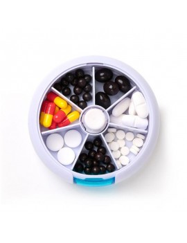 7 Days Travel Pill Case Portable Rotating Pill Organizer Vitamin Case