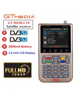 GT MEDIA /Freesat V8 Finder HD DVB-S2 Digital Satellite Finder High Definition Sat Finder DVB S2 Satellite Meter Satfinder 1080P