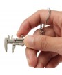 2Pcs Vernier Caliper Model Keyring Pendant Key Chain Silver