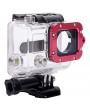 Waterproof Case with Individual Aluminum Alloy Lens Strap Ring for GoPro Hero 3+/3 Black & Rose Red