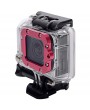 Waterproof Case with Individual Aluminum Alloy Lens Strap Ring for GoPro Hero 3+/3 Black & Rose Red