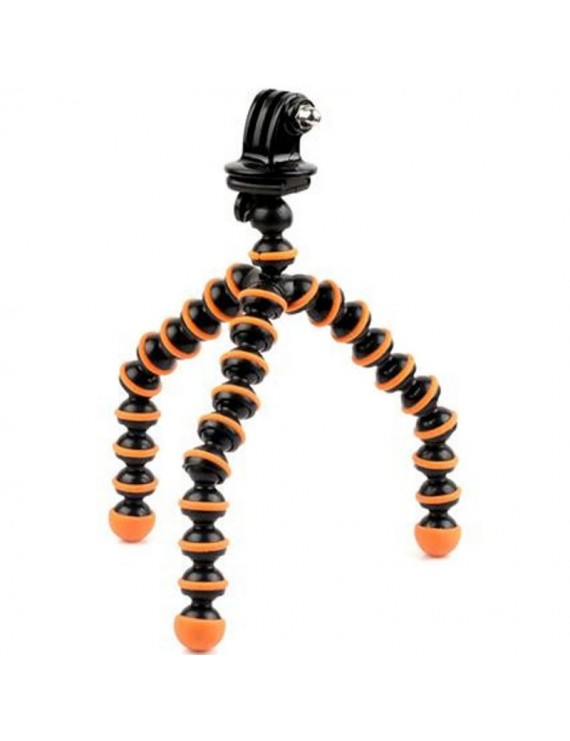 6.5" Mini Octopus Tripod + Adapter + Long Screw Set for Camera/Cellphone/GoPro Hero Series/SJ5000 Black & Orange