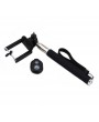 Portable Selfie Stick with Clamp + Bluetooth Remote Shutter Self-timer Black