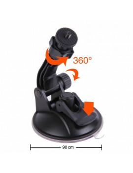 H028 360-degree Rotation Super Powerful Car Suction Cup Mount for Camera / GPS / DV Black