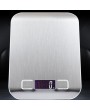 5000g / 1g LCD Digital Kitchen Scale Backlight LCD Fingerprint-proof Finish Stainless Steel Weighing Device Silver White