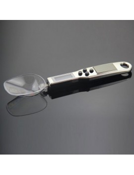 500g/0.1g Kitchen Digital Scale Measuring Spoon w/ LCD Solar Panel