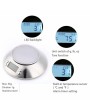 LCD Display Stainless Steel Kitchen Scale with Clock Temperature Silver